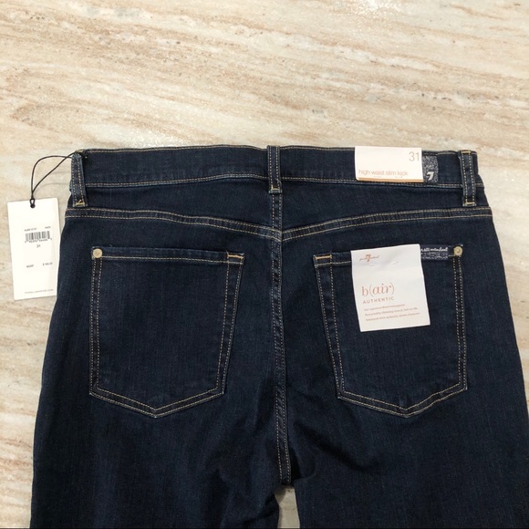 7 For All ManKind High Waist Slim Kick - Sz 31 - Picture 9 of 12